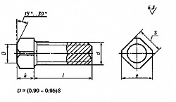 ГОСТ 1485-84 Винты установочные с квадратной головкой и засверленным концом классов точности А и В